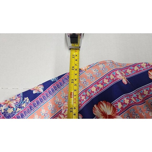 Hibiscus Floral Scarf Tank- XS J. Jill Lightweight Multicolor Peach & Navy - Picture 11 of 11